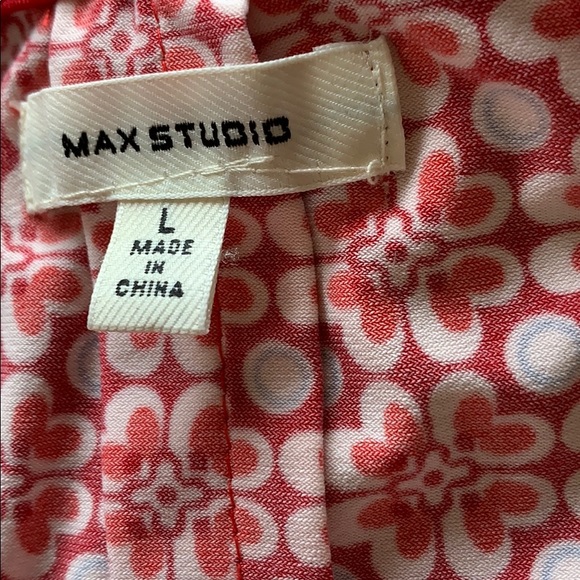 MAX STUDIO RED PRINTED SLEEVELESS JERSEY DRESS - Picture 6 of 7